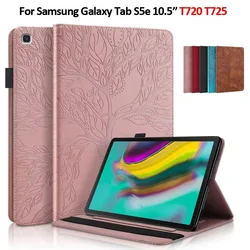 Etui for Samsung Galaxy Tab S5e Case 10 5 inch Emboss Tree Leather Flip Case for Samsung S5e Tablet Case Coque SM-T720 SM-T725