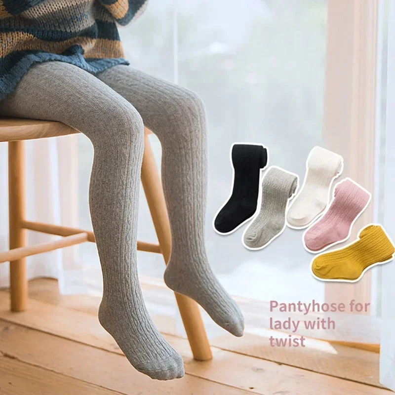 Kids Children Girl Pantyhose Sock Spring Autumn Clothes Elastic Waist Solid Color Lolita Stockings Slim Socks Tights Baby Items