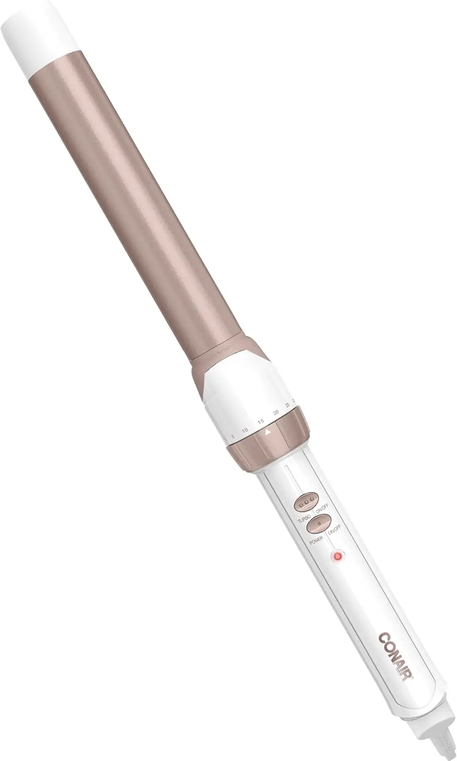 

Double Ceramic 1-Inch Curling Wand for Flawless Waves, 30 Heat Settings, White