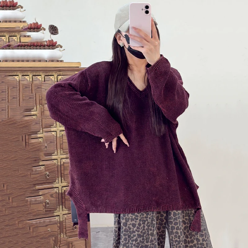 Masss Wasss 2025 Korean Winter Fashion Pullover Womens Loose Warm O Neck Sweaters Ladies Leisure Solid Big Size Knitted Jumpers