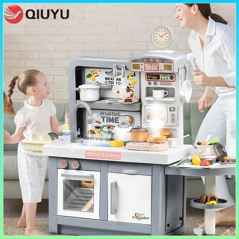 Extra grote kinderkeukenset van 100 cm Fantasiespel Koken Thuisset met gesimuleerd keukengerei voor kinderen