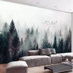 Beibehang-Papier Peint Photo Mural 3D Personnalisé, Moderne, Frais, Forêt, Nuage, Brouillard, Oiseau, Nordique, Canapé, Fond, Papiers Pehonneur, Décor À La Maison