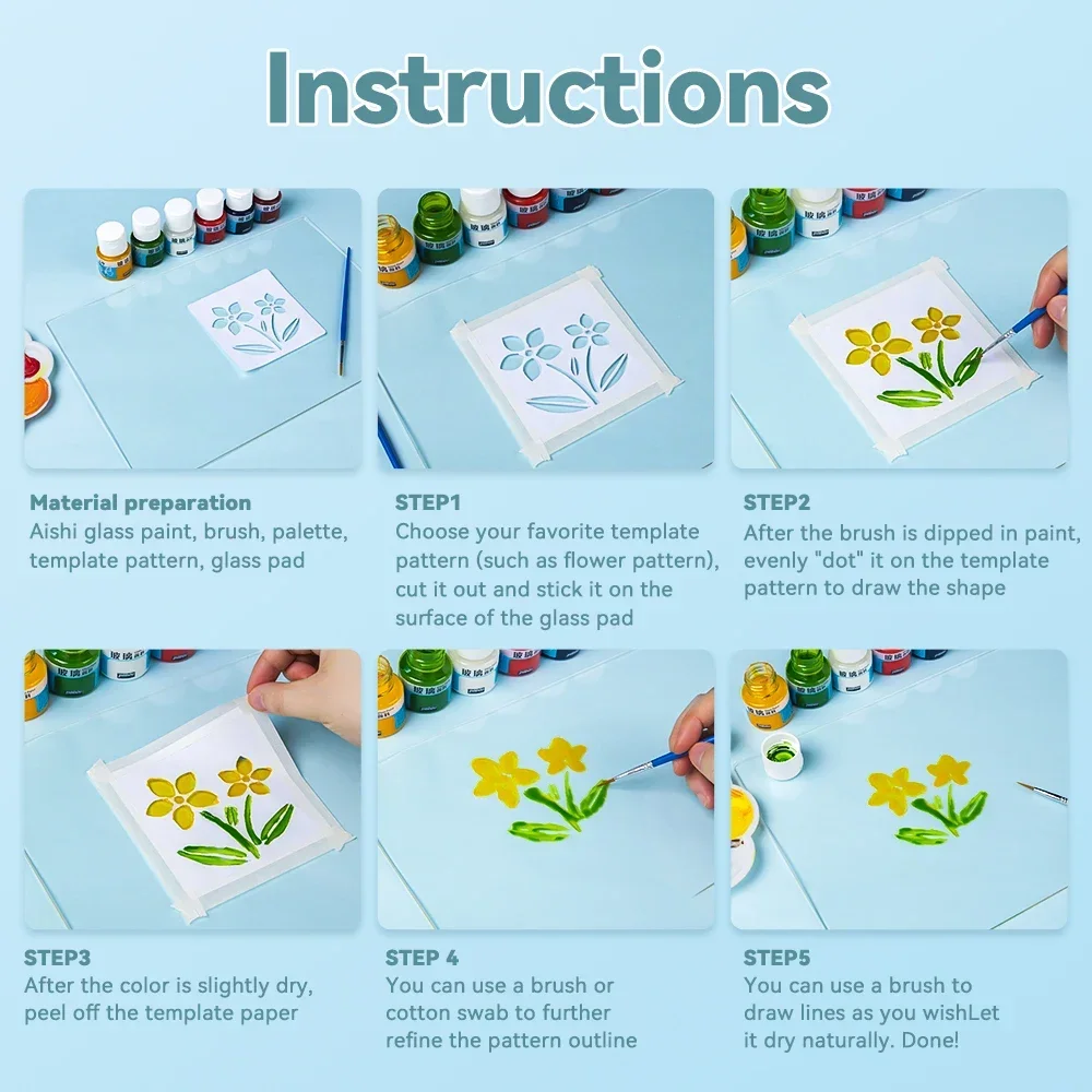 طلاء زجاجي مقاوم للماء 20/25 مللي دهانات أكريليك مقاومة للشمس للفنان رسم اللوحة الصباغ رسمت باليد طلاء زجاجي لتقوم بها بنفسك #4