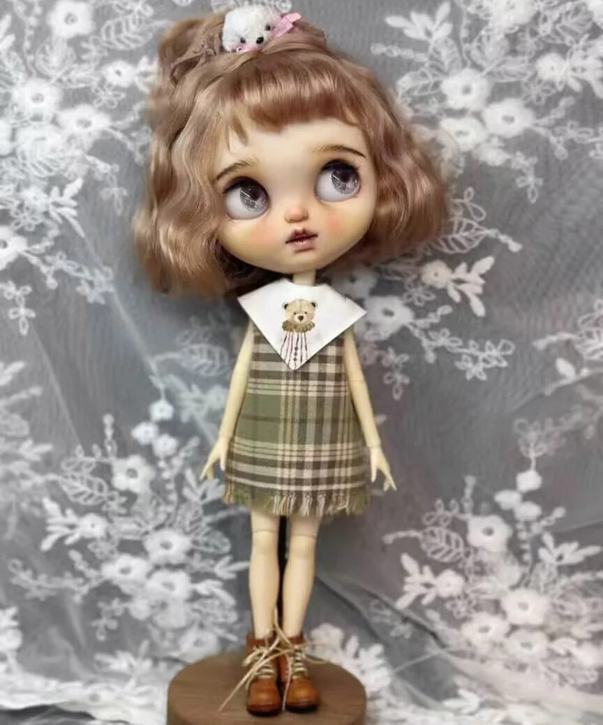 2pcs Kawaii หมีสไตล์ 2025 Blythe/LANDOUDO คอ/ชุดชิ้นเดียว (Fit สําหรับ Lulu,ymy24,Ob22,24,26,zone, Jenny)