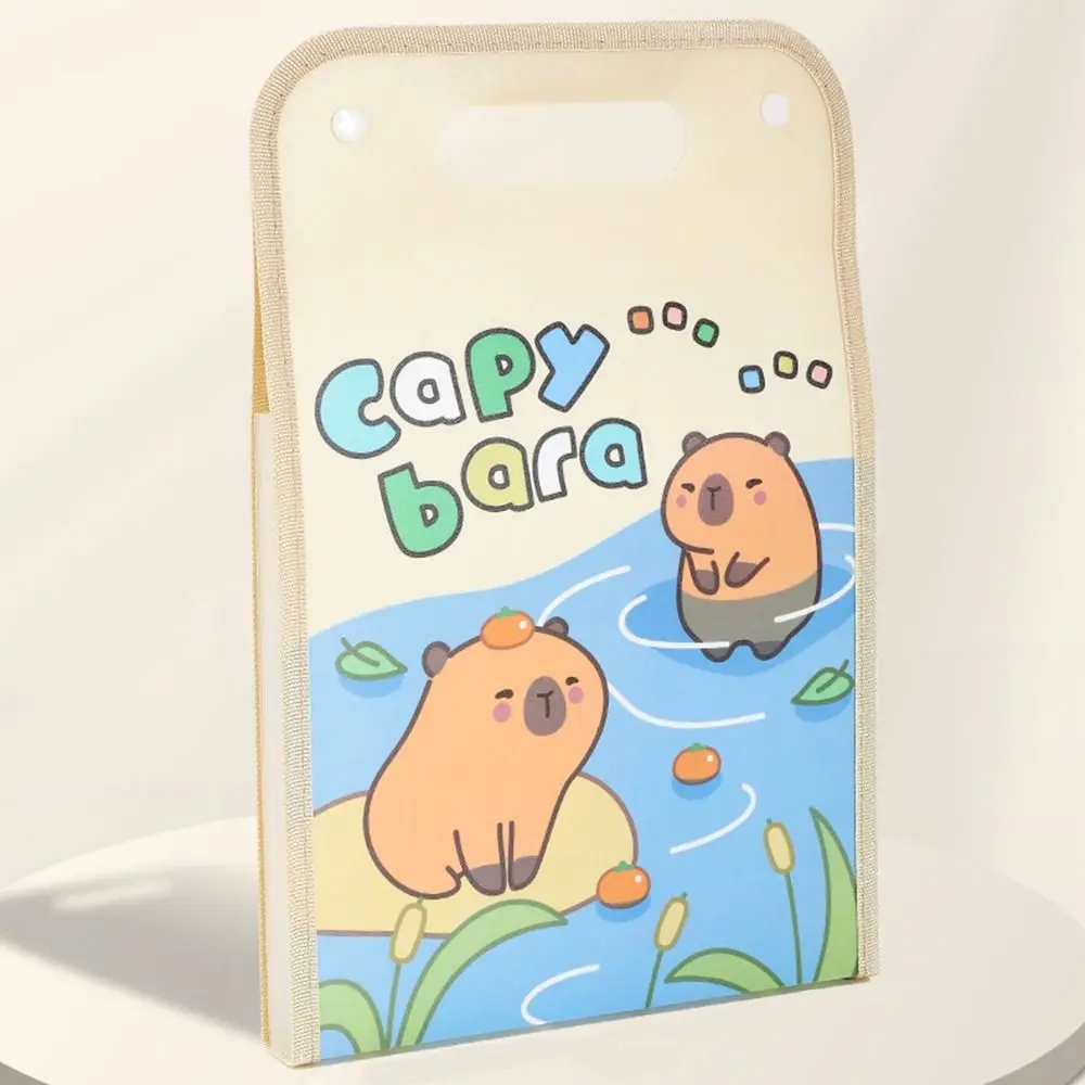 Panda Handheld A4 File Folder Cute Multi-layer Test Paper Storage Bag Large Capacity 13 Pockets Capybara File Storage Holder