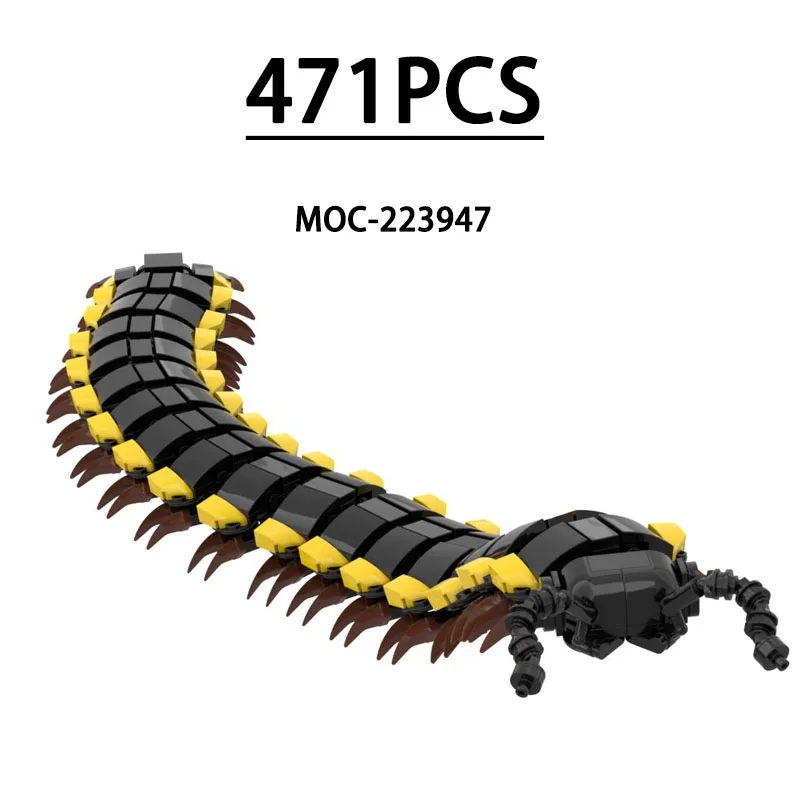 

MOC-223947 Building Block Yellow-Spotted Centipede Model 471 Pieces Children's Educational Birthday Christmas New Year Toy Gift