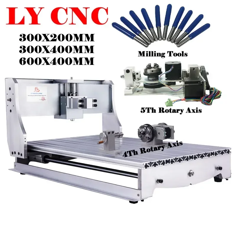 

6040Z CNC Frame 4 Axis 5 Axis for CNC 6040 3040 3020 Metal Wood Router with Nema23 Stepper Motors Couplings of Woodworking