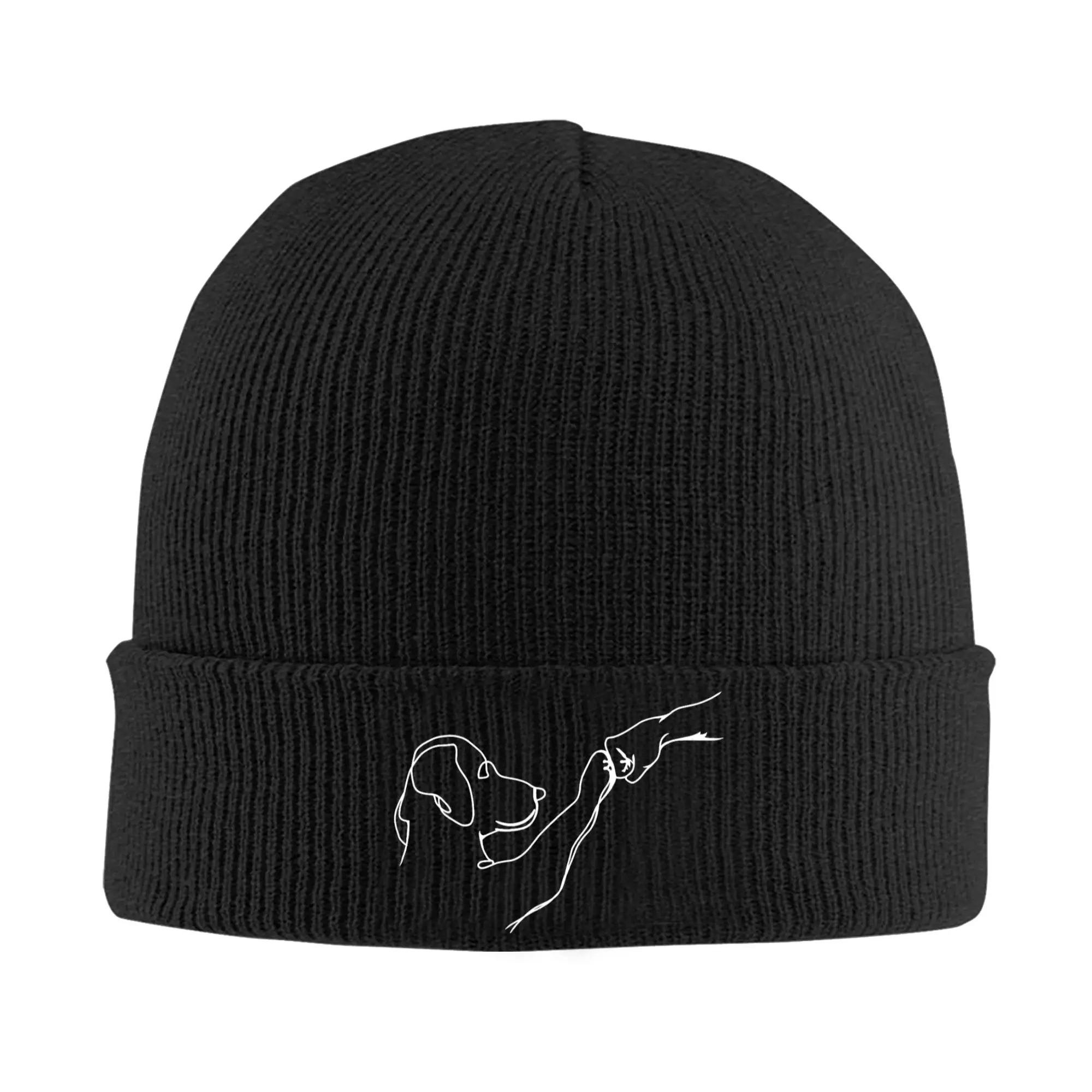 Dog  People Punch H Dog Man Friendship Bump Dog‘s Paw Bonnet Hats  Beanie Hats Spring Knitting Hat Street Men Women Elastic Cap