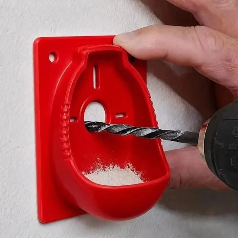 Wall Mounted Drill Dust Collector Central Drill Opening Easy Emptying Drill Debris Dust Bowl Reusable 3D Printed