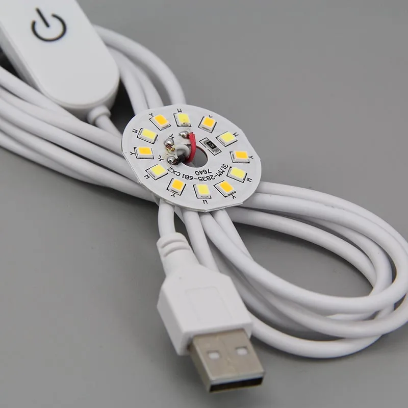 

DC 5V USB LED chips Light 3 Colors 31MM 44MM Desk Book Lamp with Touch Switch Dimmable Bedroom 1.5m for 3d printer parts
