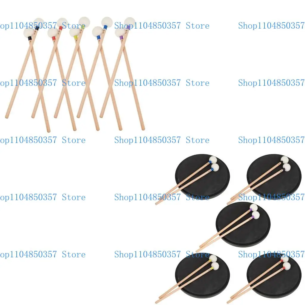 

5ASD 1 Пара войлока голова Timpani Mallet Drumstick The Wroud Harder Harder Plate