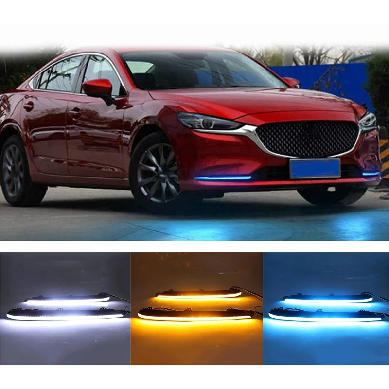 

LED DRL Day Light Daytime Running Light Fog Lamp With Dynamic Sequential Turn Signal For Mazda 6 Atenza 2019 2020