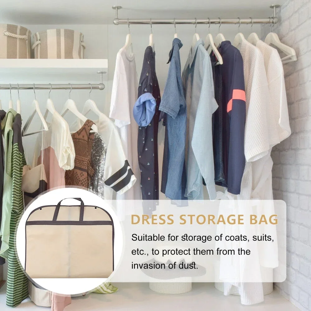 Dustproof Clothes Covers Waterproof Cover Coat Suit Organizer Protector Cream Hanging Garment Bags Garland Letter Pattern Series