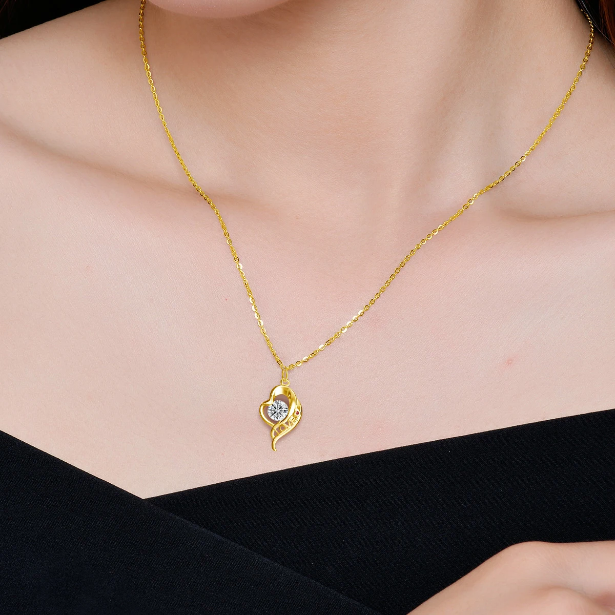 

High Quality 14K Gold Filled 1ct Moissanite Necklace Pendant Heart Shape Design for Women Valentine’s Day Gift Romantic Jewelry