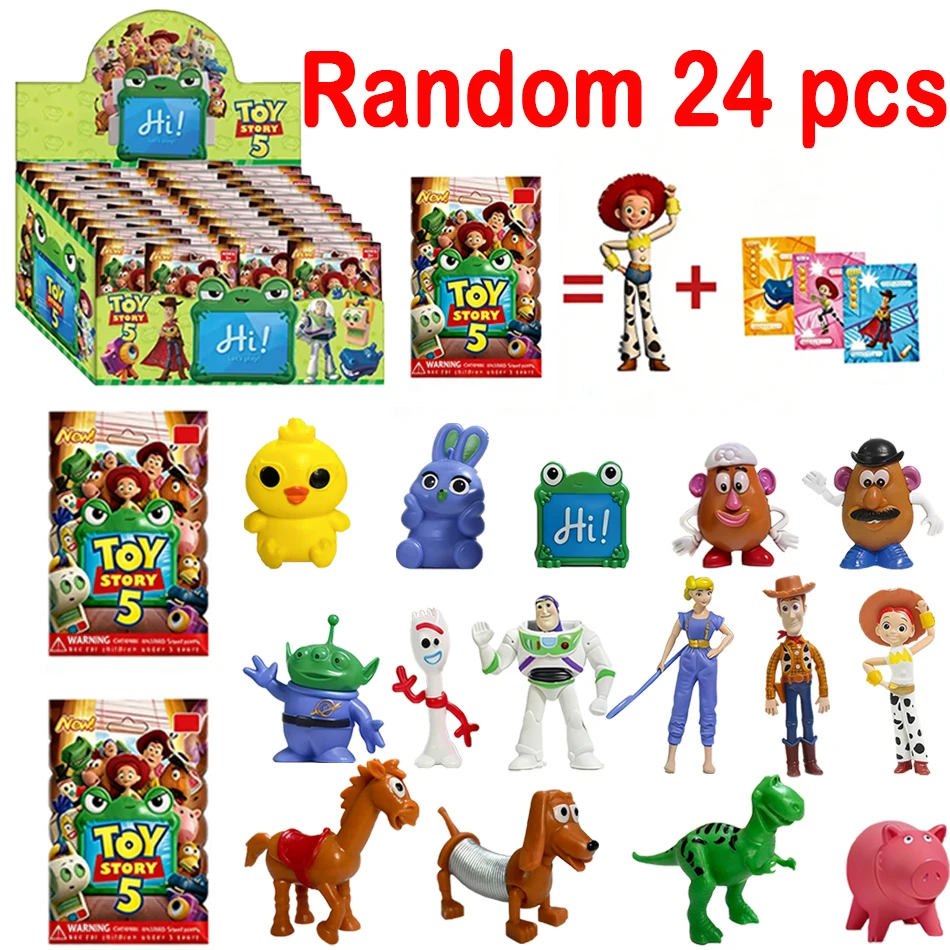 

Anime Toy Story 24pcs Blind Box Set PVC Woody Buzz Lightyear Model Doll Figures Mysteryed Toys Gamed Decorative Holiday Gifts