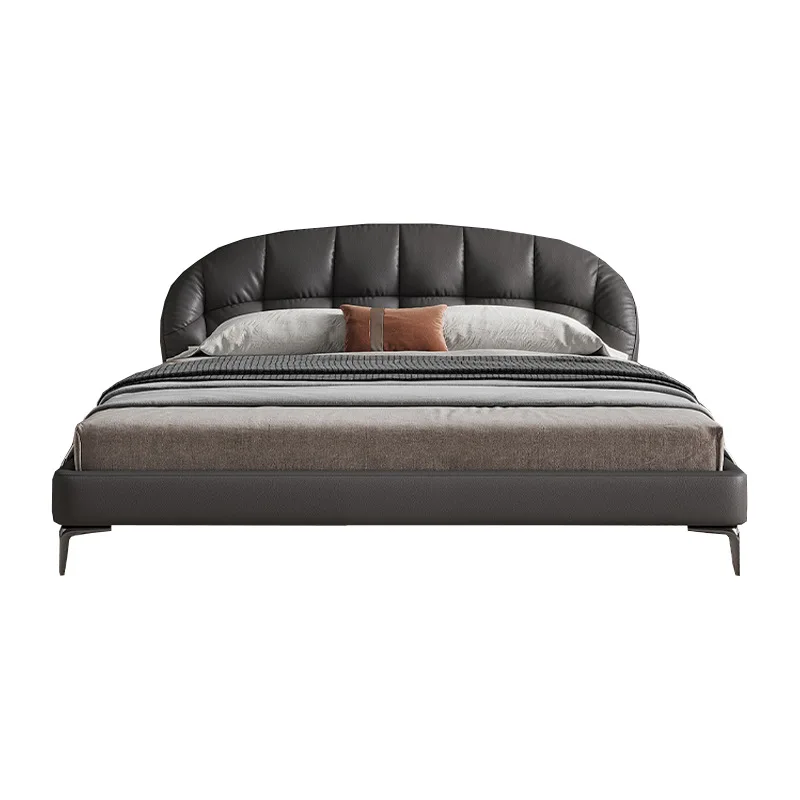 Leather bed Italian minimalist