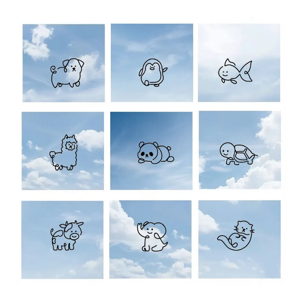 かわいいミニ動物シリーズワンストローク防水一時的なタトゥーステッカー-gattoo-水不要簡単に貼れる美容ツール