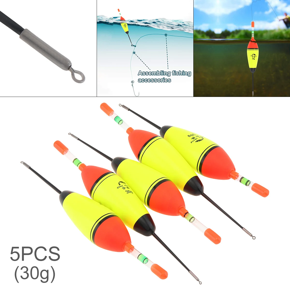 

5pcs 30g EVA Foam Fishing Floats Bobber Sea Rock Fishing Long Cast Floating Eye-catching Drift Fishing Tools