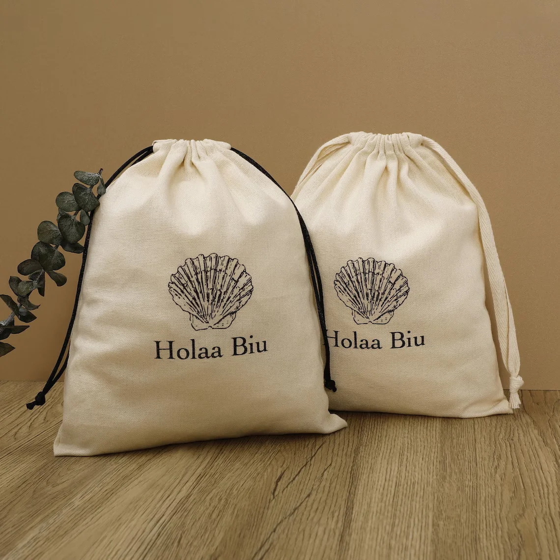 Custom Logo Cotton Bag Fashion Cosmetic Dust Gift Packaging Bag Jewelry Canvas Drawstring Pouch Bag