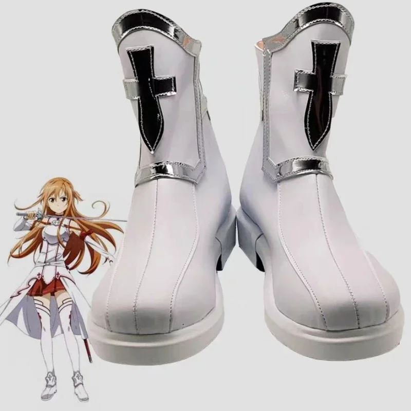 

Anime Game Shoes Sword Art Online Yuuki Asuna Custom Made Cosplay Boots