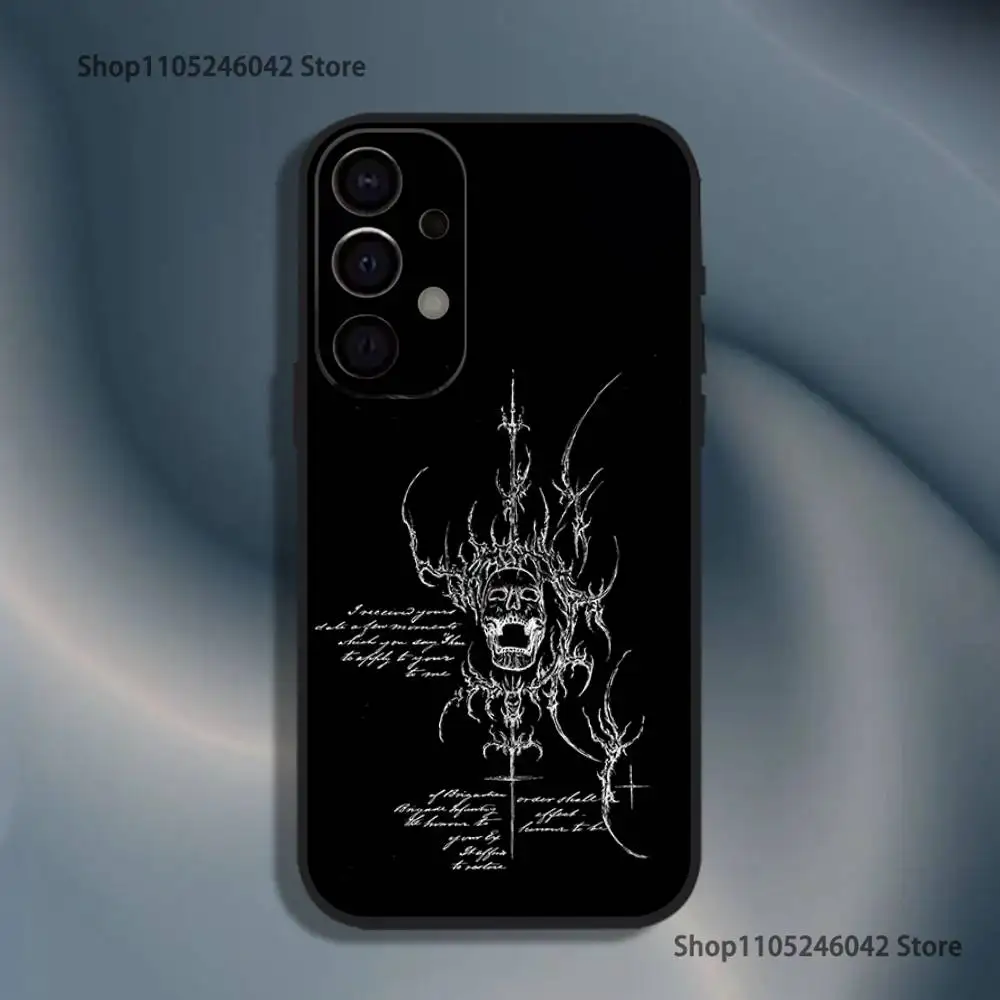Gothic Cyber Sigil Cross Eyes Skull Shockproof Phone Case For Samsung S25,S24,S21,S22,S23,S30,Ultra,S20,Plus,Lite,5G Black Cover