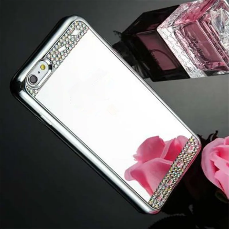 Special Offer Diamond Crystal Rhinestone Glitter Silvery Mirror Case For iPhone 5G 6G 7G 8G 6Plus 7Plus 8 Plus Plating Cover