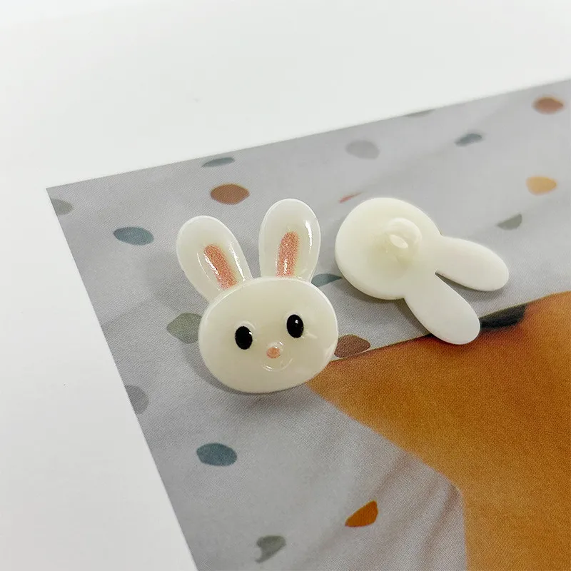 20PCS Jelly Colored Cute Bunny Button Cartoon Animal Button Children's Clothing Sweater Button