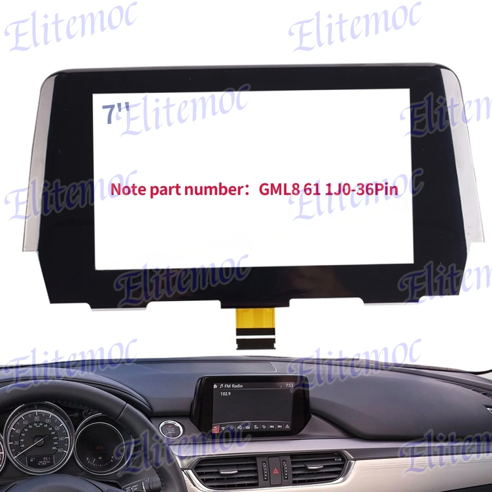 

GML861 1J0 7" Glass Touch Screen Panel Digitizer Lens Sensor For Year Mazda 6 2015-2016 Car Radio DVD Player GPS Navigation