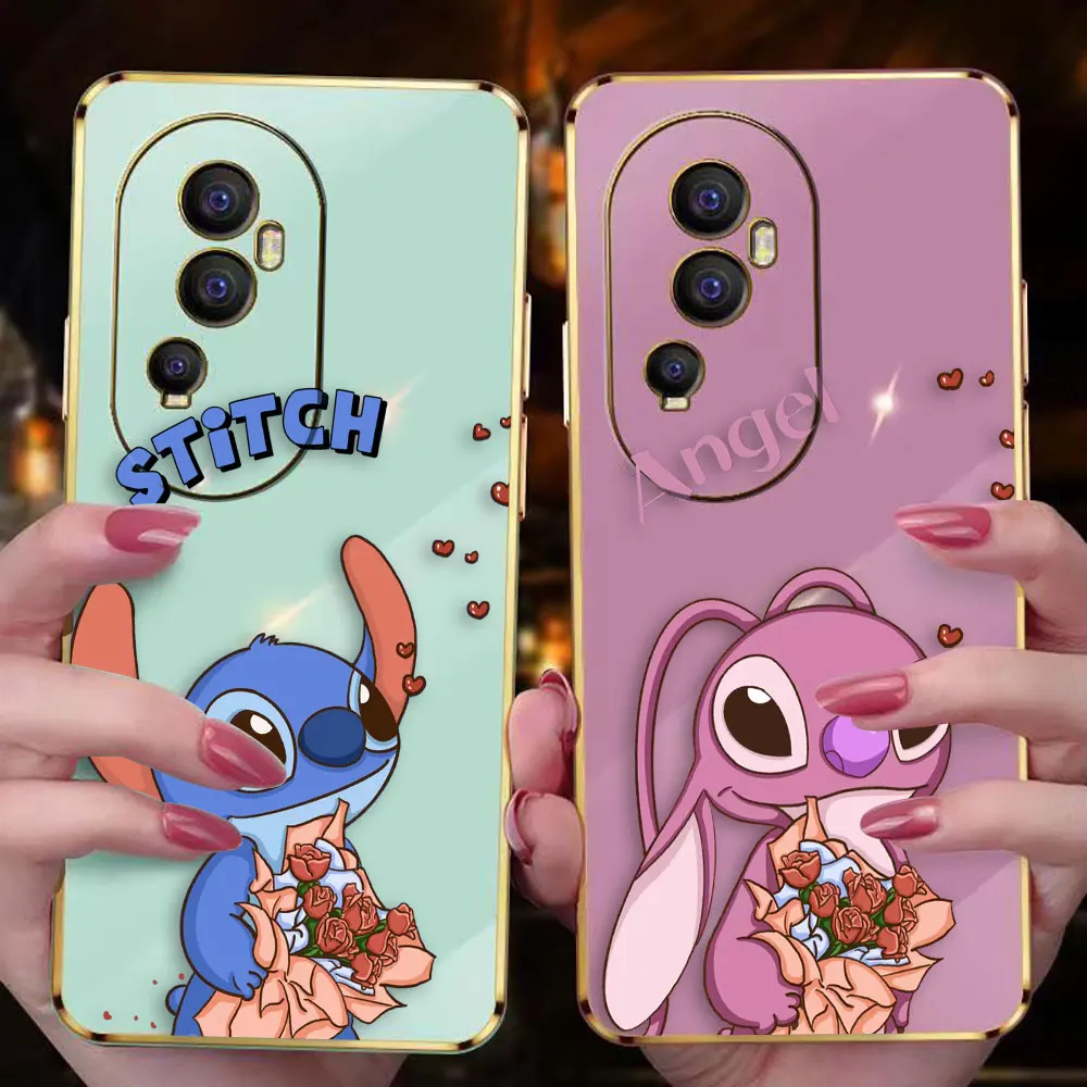Гладкий Чехол E-TPU чехол для телефона OPPO RENO 2F 4 5 6 6Z 7 7Z 8 8T 10 PRO PLUS 4G 5G FIND X3 LITE Case Funda Cute Lion S-Stitch Angel