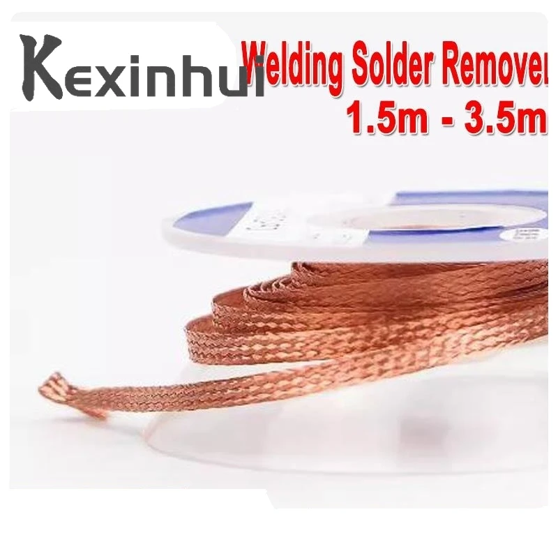 1.5mm 2mm 2.5mm 3mm 3.5mm Width 1.5M Length Desoldering Braid Welding Solder Remover Wick Wire Lead Cord Flux BGA Repair Tool