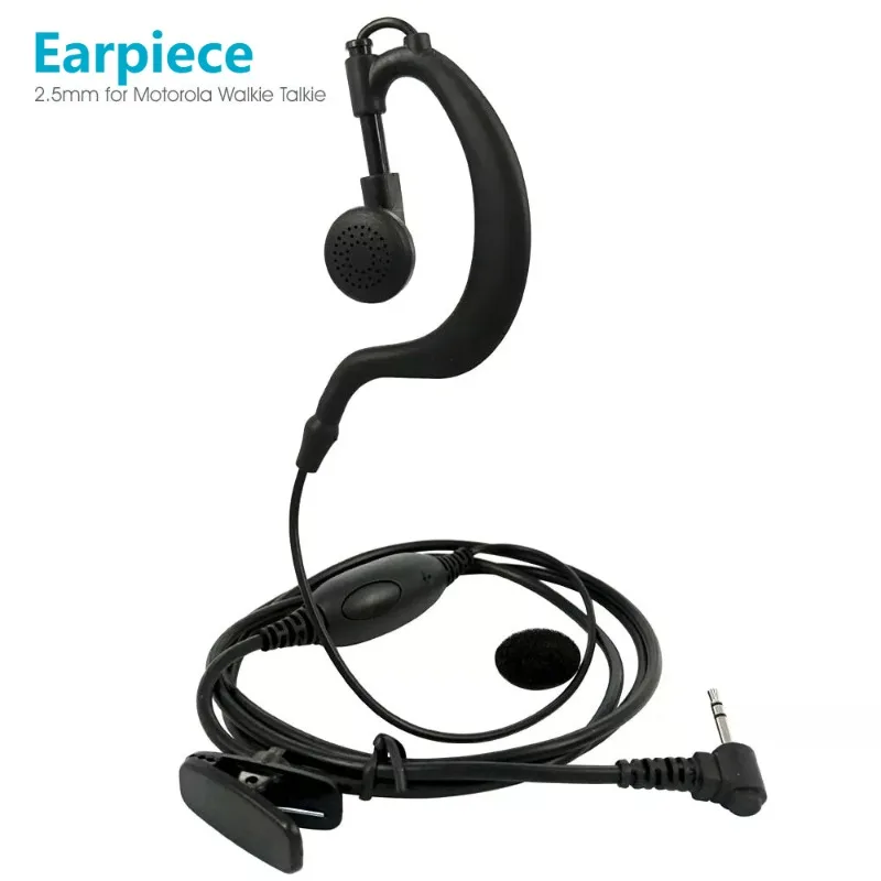 PTT 2.5mm 1 Pin Earhook Earphone T Type Headset for Motorola Talkabout Portable Radio TLKR T4 T5 T6 T6200 T6220 T280 T5900 FR50