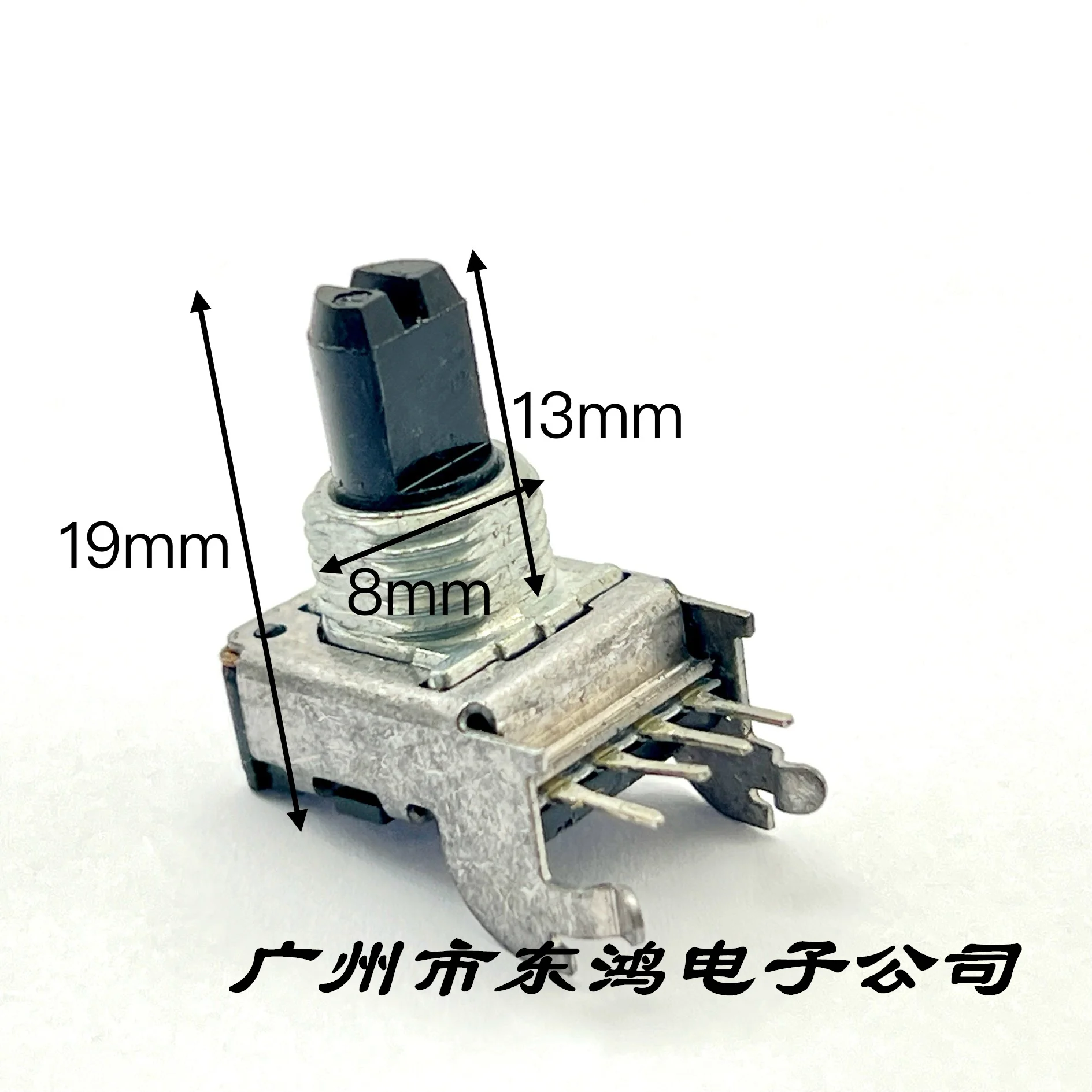 1 piece of Japanese RK11 potentiometer with 4 legs and support M100K shaft length of 13mm and midpoint positioning