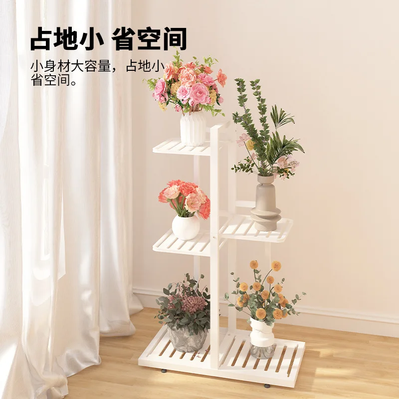 رف زهور للشرفة الداخلية والشبت الأخضر وأرضية متعددة الطبقات مع عجلات رف زهور حديدي مزورة لغرفة المعيشة رف أحواض زهور بسيط