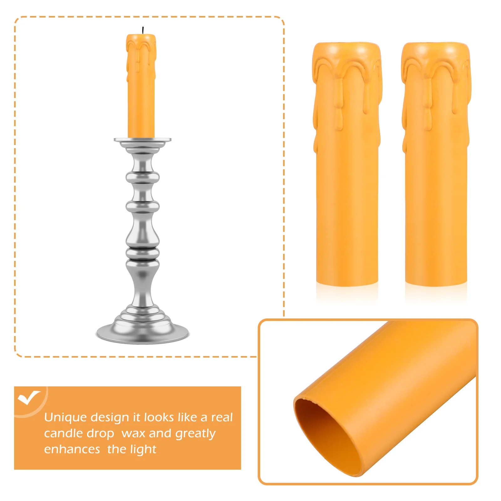 

20 pcs Lightweight Plastic Covers Sleeves Tear Pattern Chandelier Socket Holders Waterproof Vintage Durable