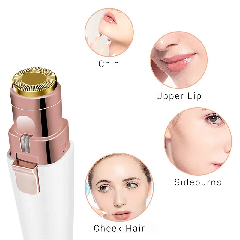 Aparador de sobrancelha elétrico 2 em 1, feminino, corpo, facial, lábios, remoção de pelos, barbeador indolor, depilador portátil, carregamento usb/bateria
