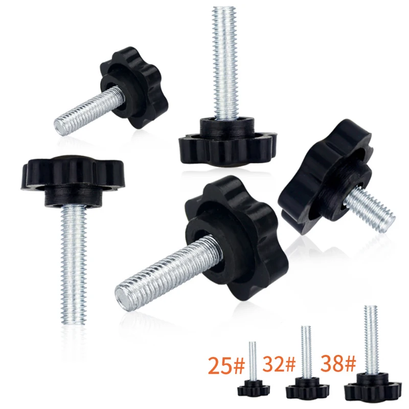 5/10PCS Stern Form Gewinde Spann Griff Bolzen Bakelit Hand Knopf Anziehen Schraube Industrie Ausrüstung Kunststoff Stahl m5 M6 M8 – Detail 1