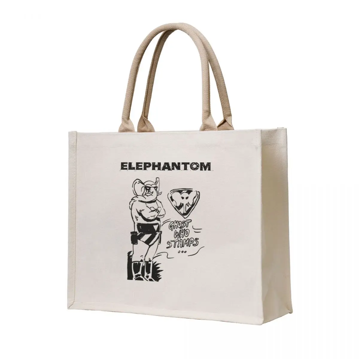 

Ghost Who Stamps Tote Bag shopper bag women canvas shopping bags foldable Portable shopping bag custom fabric