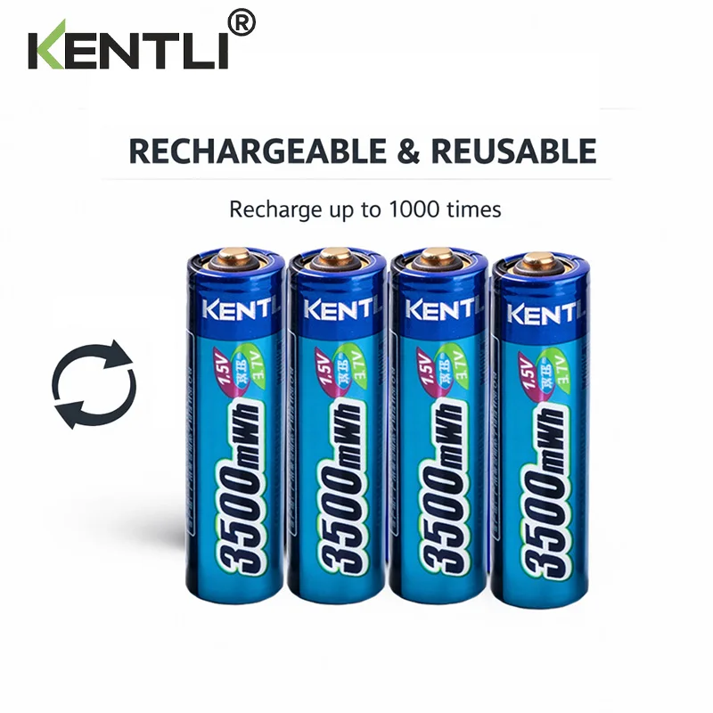 KENTLI 1.5v aa Rechargeable 3000mWh Lithium  Battery ，Manufacturers Direct Sales， For Cameras，Electric Toys