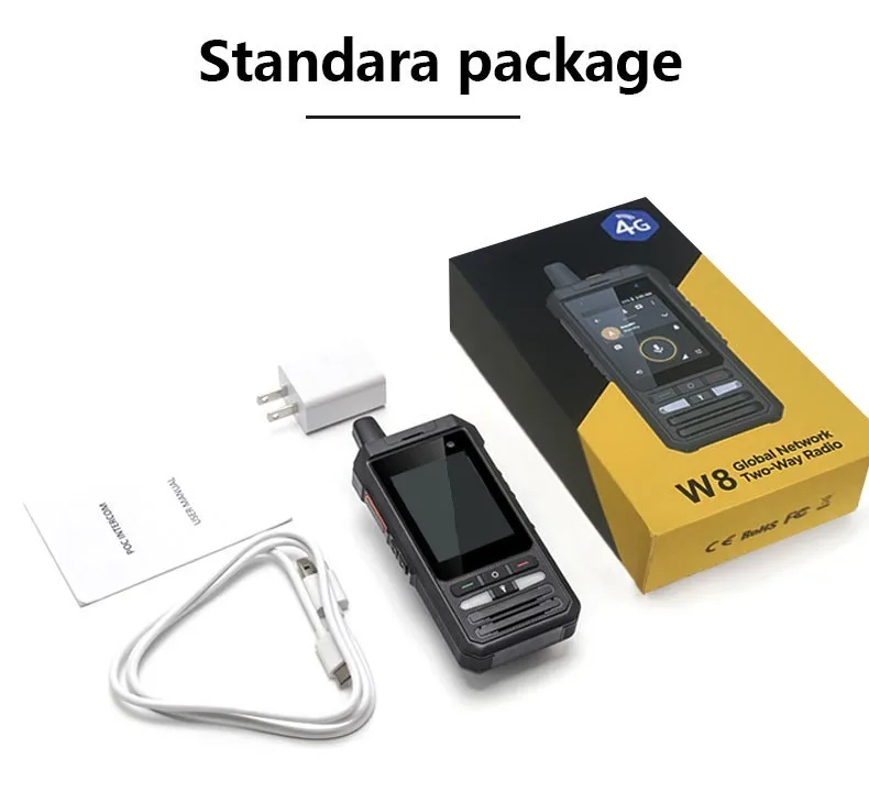 ANYSECU W8 Android 8.1 4G Network Radio GPS WIFI Work With Real-ptt Zello