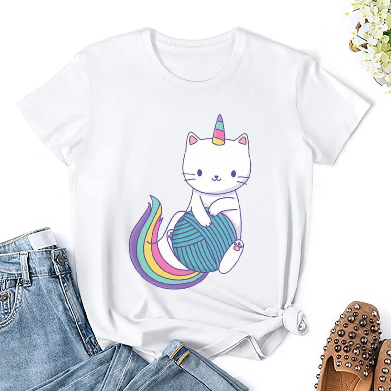 Divertidos De Cat Unicornio For Sale (2) T-shirt Fresh Sports Tshirt Hipster Leisure Humor Graphic