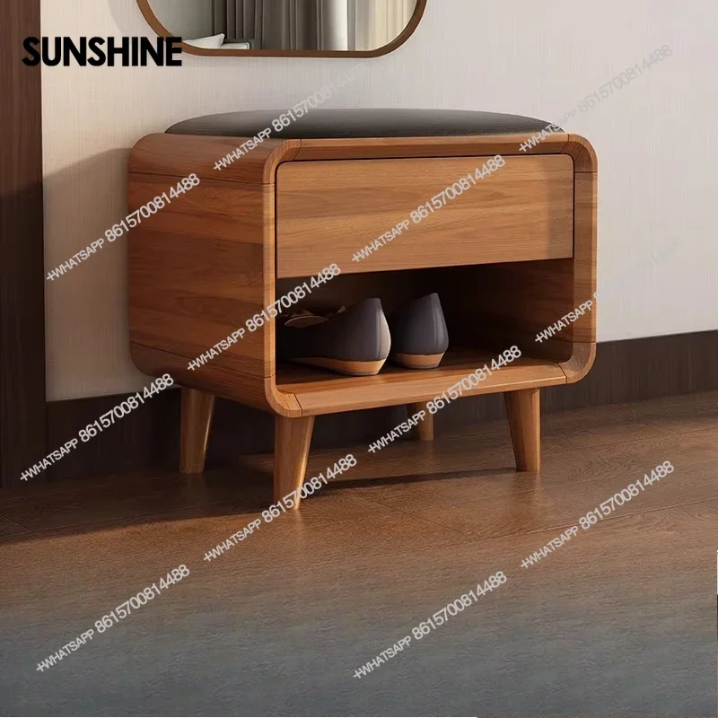 New Chinese shoe stool household door soft seat cushion shoe stool entrance entrance entrance storage