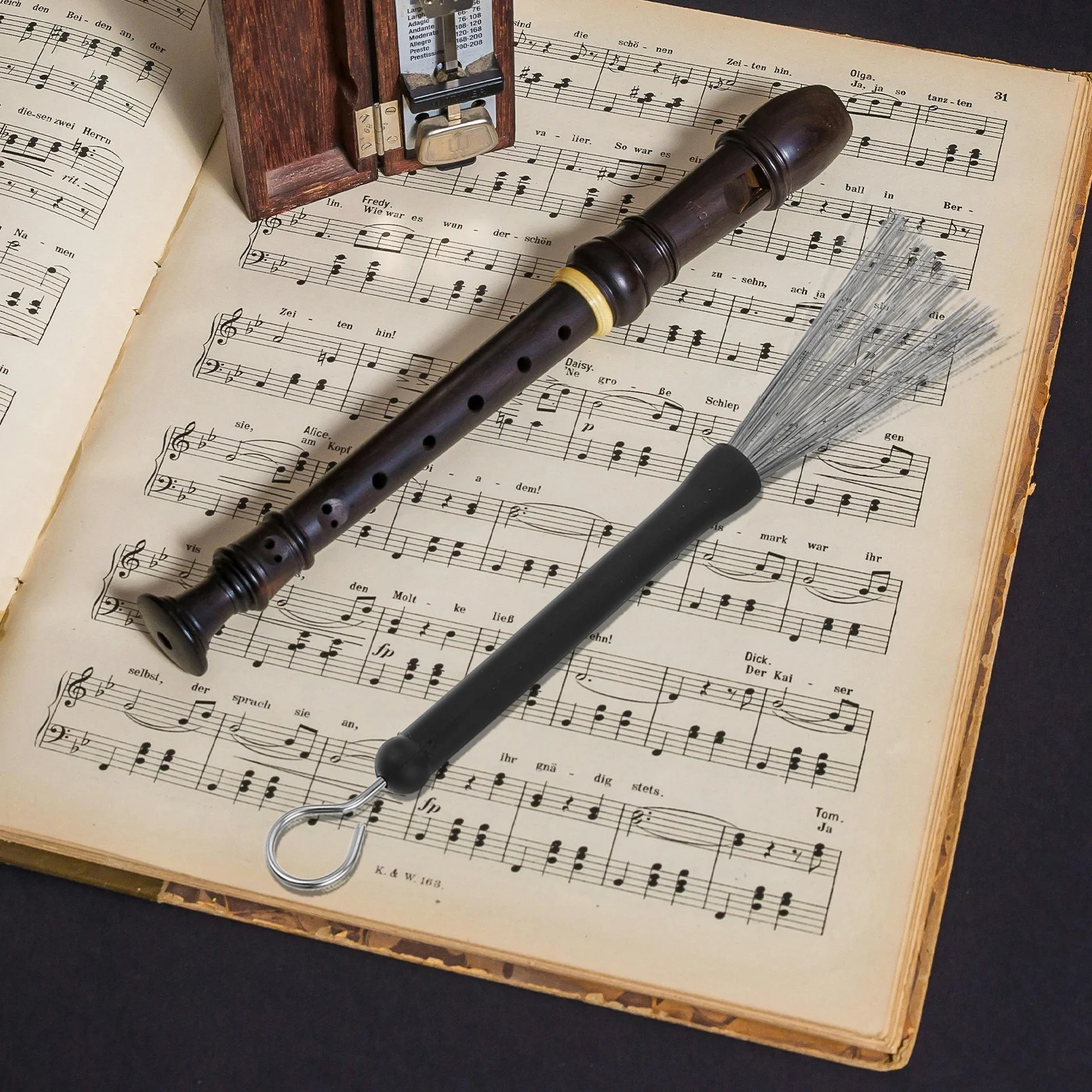 

2Pairs Retractable Jazz Drum Brushes Wire Brush Drumsticks Heavy Duty Metal Handle Snare Drum Performance Practice