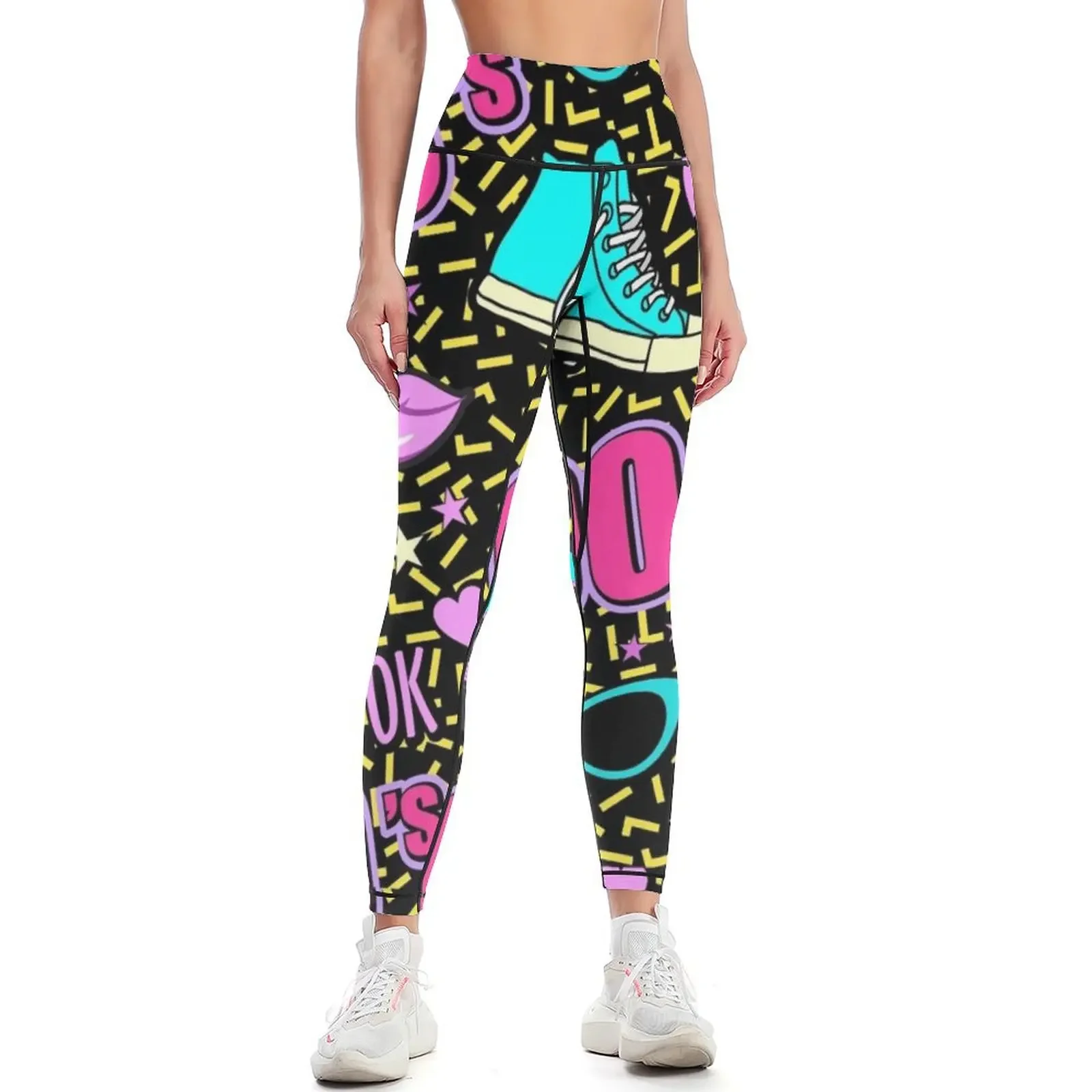 

Aesthetic 90's Pattern Leggings legging pants raises butt Fitness clothing gym top Women's push up Womens Leggings