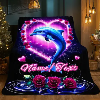 ドルフィンオーシャンフランネルブランケット – キャンプソファベッド用の柔らかいオールシーズンスロー – Vibrant Decor 6 best sales イルカのブランケット - №4