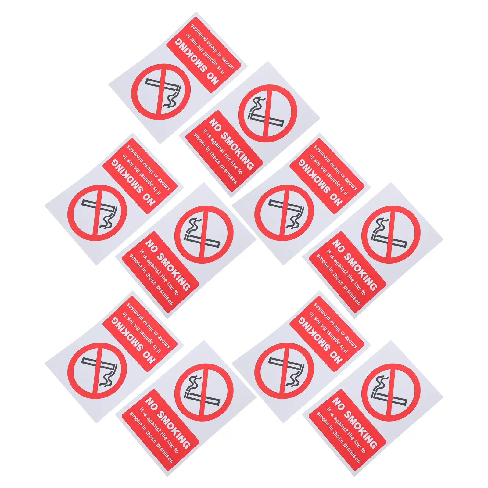 

10 шт. наклеек «Не курить» высокого разрешения, износостойкие, самоклеящиеся, с запретом курения для коммерческих объектов и офисов