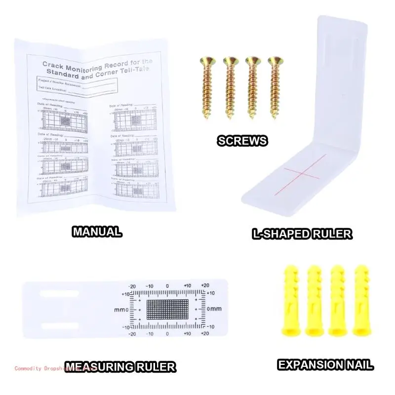 Crack Gauge Ruler Wall Crack Monitoring Record Accurate Crack Monitoring Record Tool Crack Monitors Gauge