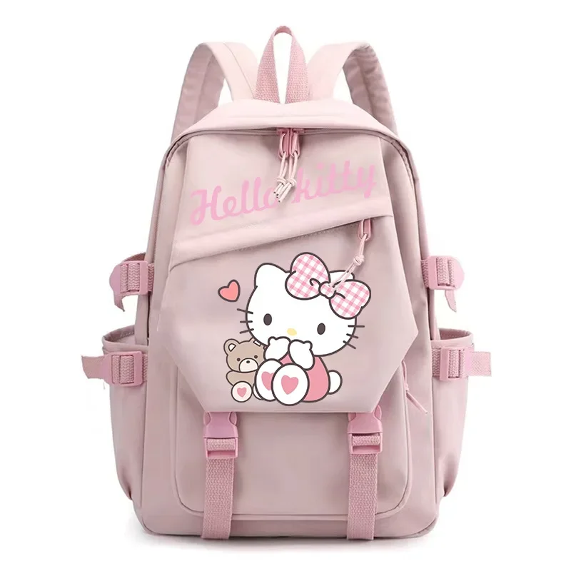 Sanrio tas punggung kanvas pria dan wanita, tas sekolah ringan motif kartun lucu untuk pelajar Hellokitty