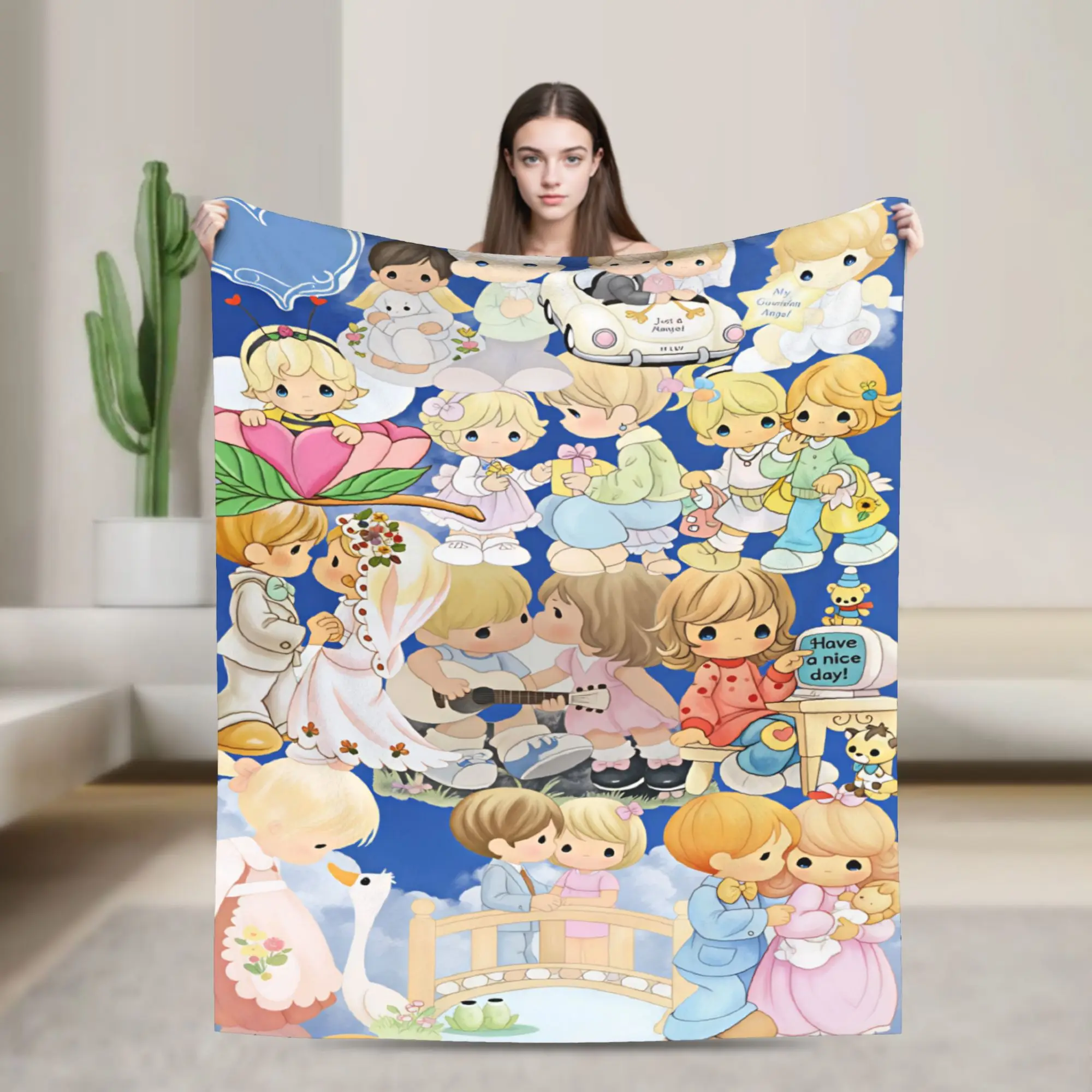 Precious Moments   Blanket Quality Soft  Throw Blanket Autumn Travel Couch Chair Sofa Bed Graphic Bedspread