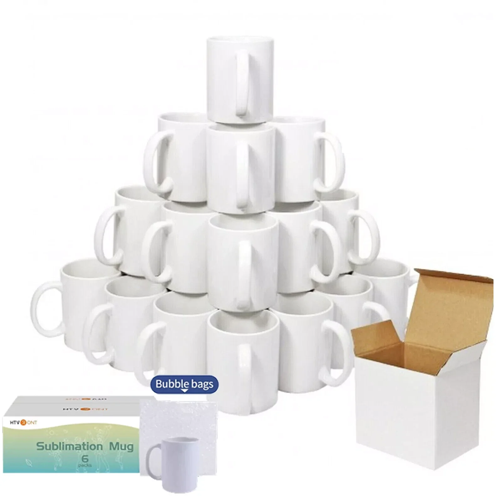 

HTVRONT Sublimation Mugs 11oz Ceramic Sublimation Mugs Blank Bulk Coffee Mug White Ceramic Photo Cups With Box