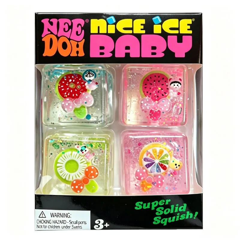 NEEDOH Fruit Pattern Squish Cube Stress Relief Gadget Soft Squeeze Accessory Calm Mood For Daily Work Pressure Release
